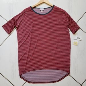 Lularoe 💜 NWT Irma‎ Stripes Tunic Blouse Top Red